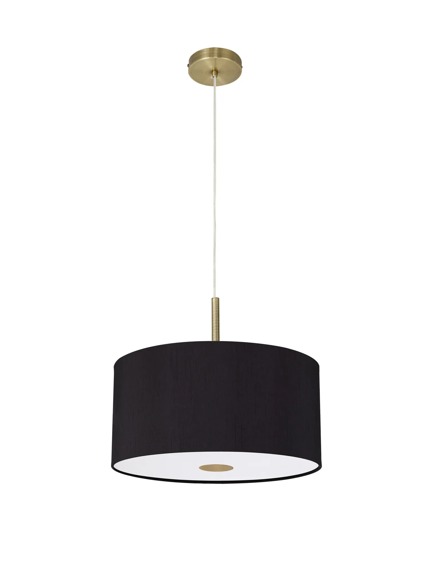 Baymont 40cm 5 Light Pendant Antique Brass, Midnight Black/Green Olive, Frosted Diffuser DK0513  Deco Baymont AB BL/GR